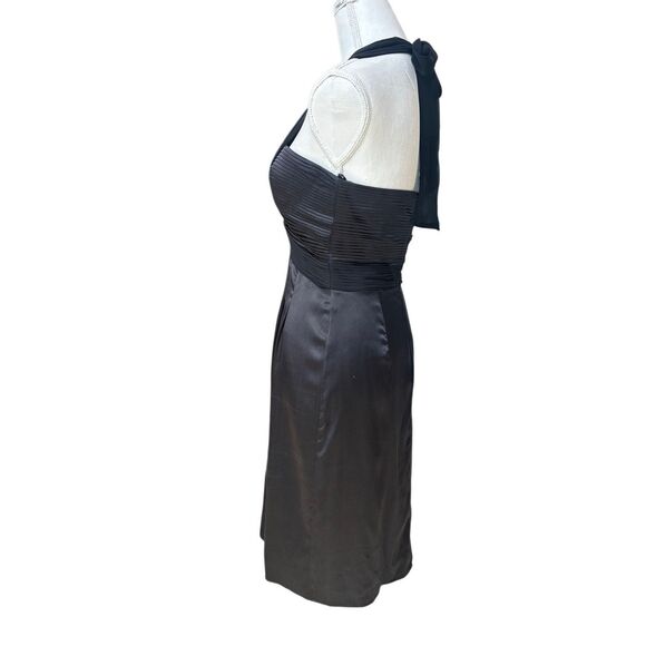 BCBGMaxazria Women’s Size 4  Black Silk Halter Midi Dress - Picture 9 of 16